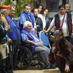 Tribal elders participatie in a koo.eex or potlatch put on by the Herring Rock Water Protectors. (Courtesy Photo | Herring Rock Water Protectors)