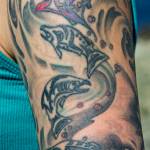 A salmon tattoo featured in Amy Gulicks book, The Salmon Way: An Alaska State of Mind. (Courtesy Photo | Amy Gulick)