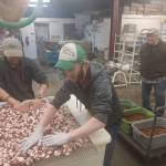 Alaska Seafood Company owner Dick Hand, right, watches as employees prepare Rick Pruetts octopus to be smoked. (Courtesy photo | Rick Pruett)