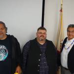 Organized Village of Kake President Joel Jackson, Central Council of Tlingit and Haida Indian Tribes of Alaska President Richard Chalyee Éesh Peterson and Organized Village of Saxman President Lee Wallace were among Alaska Native tribal leaders who met with United States Department of Agriculture Under Secretary Jim Hubbard in Juneau Saturday, Nov. 2. (Ben Hohenstatt | Juneau Empire)