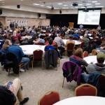 A full house listens during an informational meeting on the U. S. Forest Services <strong>Roadless Rule </strong>at the Elizabeth Peratrovich Hall on Monday, Nov. 4, 2019. (Michael Penn | Juneau Empire)