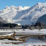 This photo shows the snow-capped Mendenhall glacier and Towers as seen from the Mendenhall wetlands on Nov. 7. (Courtesy Photo / Denise Carroll)