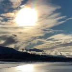 The sun wins the battle with the clouds over Mendenhall Lake on Jan. 25. (Courtesy Photo / Denise Carroll)