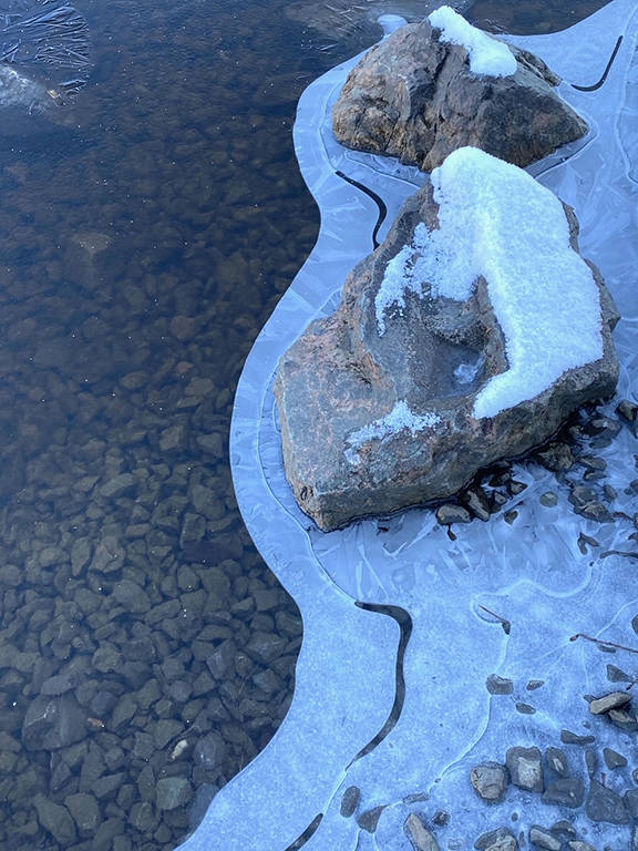 The line of demarcation on Auke Lake as seen in January 2021. (Courtesy Photo / Denise Carroll)
