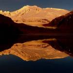 This Dec. 9 photo shows a gold-tinged reflection in Mendenhall Lake. (Courtesy Photo / Linda Buckley)