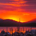 The sun gives the sky over Auke Bay a red tint. (Courtesy Photo / Joseph Sypeck)
