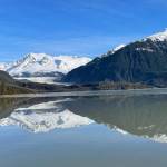 The Mendenhall Towers and Bullard Mountain are reflected in Mendenhall Lake on Oct. 17. (Courtesy Photo / Scott Novak)