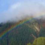 As clouds dissipate, a rainbow appears along the side of Mount Juneau on Nov. 6. (Courtesy Photo / Denise Carroll)