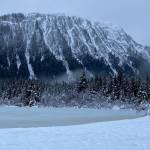 Thunder Mountain aptly named for its plethora of avalanche chutes seen on Dec. 1. (Courtesy Photo / Denise Carroll)
