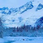 The Mendenhall Glacier and Towers seen from Dredge Lake on Jan. 8. (Courtesy Photo / Denise Carroll)