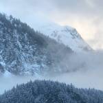 After a gray drizzly day, skies opening up on Mount Juneau are a welcome sight on Feb. 2. (Courtesy Photo / Denise Carroll)
