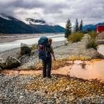In this October 2018 photo, Bjorn Dihle inspects the acid mine drainage flowing into the Tulsequah River from a containment pond filled by effluent from the Tulsequah Chief Mine in British Columbia, Canada. (Courtesy Photo / Chris Miller)