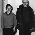 Syun-Ichi Akasofu walks with his mentor, space-physicist Sydney Chapman, on the UAF campus in the 1960s. (Courtesy Photo / Syun-Ichi Akasofu)