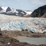 The Mendenhall Glacier as seen from a rocky shore reached by an inflatable boat July 14. (Courtesy Photo / Kenneth Gill, gillfoto)