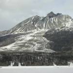 Sourdough rock glacier is one of several in the mountainous area near McCarthy, seen here in April of 2009. (Photo by Ned Rozell)