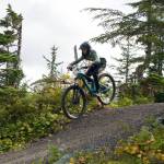 A mountain biker takes advantage of a trail at Eaglecrest Ski Area during the summer of 2022. The city-owned resort is planning to vastly expand its summer activities with a new gondola and the facilities by 2026. (City and Borough of Juneau photo)