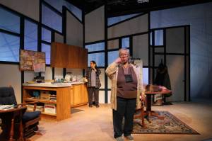Nutaaq Doreen Simmonds (foreground) and Xáalnook Erin Tripp star in the play Cold Case, focusing on a story involving Missing and Murdered Indigenous Persons, which is scheduled to make its stage debut Friday at Perseverance Theatre. (Akiko Nishijima Rotch / Perseverance Theatre)