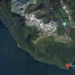 A map shows Douglas Island between Outer Point and Point Hilda, where Goldbelt Inc. owns about 1,800 acres of land. The urban Alaska Native corporation announced Wednesday it and Royal Caribbean Group are exploring a proposed cruise ship port with two floating docks and a recreated 1800s Alaska Native Tlingit village on the property. (Google Maps image)
