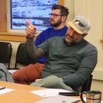 New Eaglecrest Ski Resort General Manager Craig Cimmons introduces other new employees during a board of directors retreat at the Porcupine Lodge on Saturday. (Mark Sabbatini / Juneau Empire)