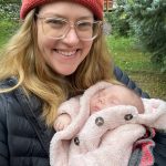 Skagway Development Corporation Executive Director Eliza Russell and her newborn daughter Sage. (Photo by Eliza Russell)