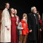 Main cast members of Theater Alaskas A Christmas Carol perform a song during a staging of the play Sunday at McPhetres Hall. (Flordelino Lagundino / Theater Alaska)