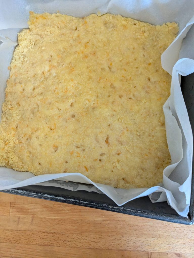 Shortbread base for Marys extreme bars. (Photo by Patty Schied)