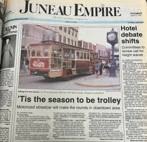 The front page of the Juneau Empire on Tuesday, April 18, 1995. (Jasz Garrett / Juneau Empire)