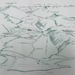 Map of proposed 1960s ski area in Steep Creek Bowl. (U.S. Forest Service prospectus)