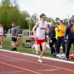 Juneau-Douglas High School: Yadaa.at Kalés Nick Iverson wins the boys 800-meter run with a time of 1:55.27 during the Ketchikan Invitational at Esther Shea Field on Saturday. (Christopher Mullen/ Ketchikan Daily News)