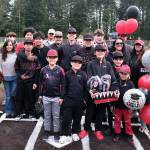 Juneau-Douglas High School: Yadaa.at Kalé senior Christian Nelson and family and friends are honored during the Crimson Bears’ baseball senior night against Ketchikan on Saturday at Adair-Kennedy Memorial Park. (Klas Stolpe / Juneau Empire)