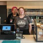 Jasz Garrett / Juneau Empire
Sacred Ground baristas Raven Salduvar and Mackenzie Gray serve coffee in their new location, Aan Hít, on Sunday, June 22, 2025.