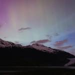 The northern lights are pictured near the Mendenhall Glacier on Sept. 3, 2025. (Chloe Anderson for the Juneau Empire)