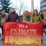 Photos by Chloe Anderson / Juneau Empire
Members of the Juneau-Douglas High School: Yadaa.at Kalé chapter of Alaska Youth for Environmental Action gather outside the Alaska State Capitol building to protest the LNG pipeline on Jan. 24, 2026.